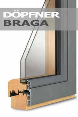 Koka alumīnija logi Braga